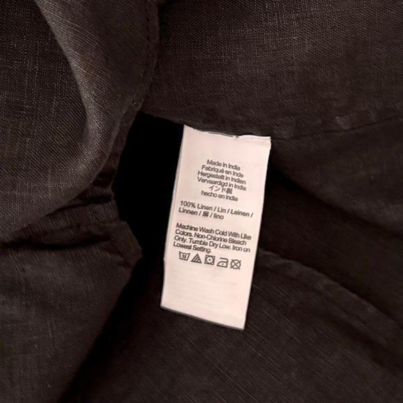 NWT!! J. CREW Garçon Classic Shirt Baird McNutt Irish Linen Solid Black Size 0 - Picture 14 of 15